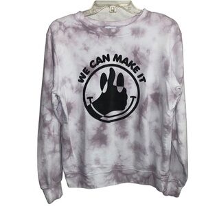 Mighty Fine Crew Neck Sweatshirt Lavender Purple Tie Die Size S